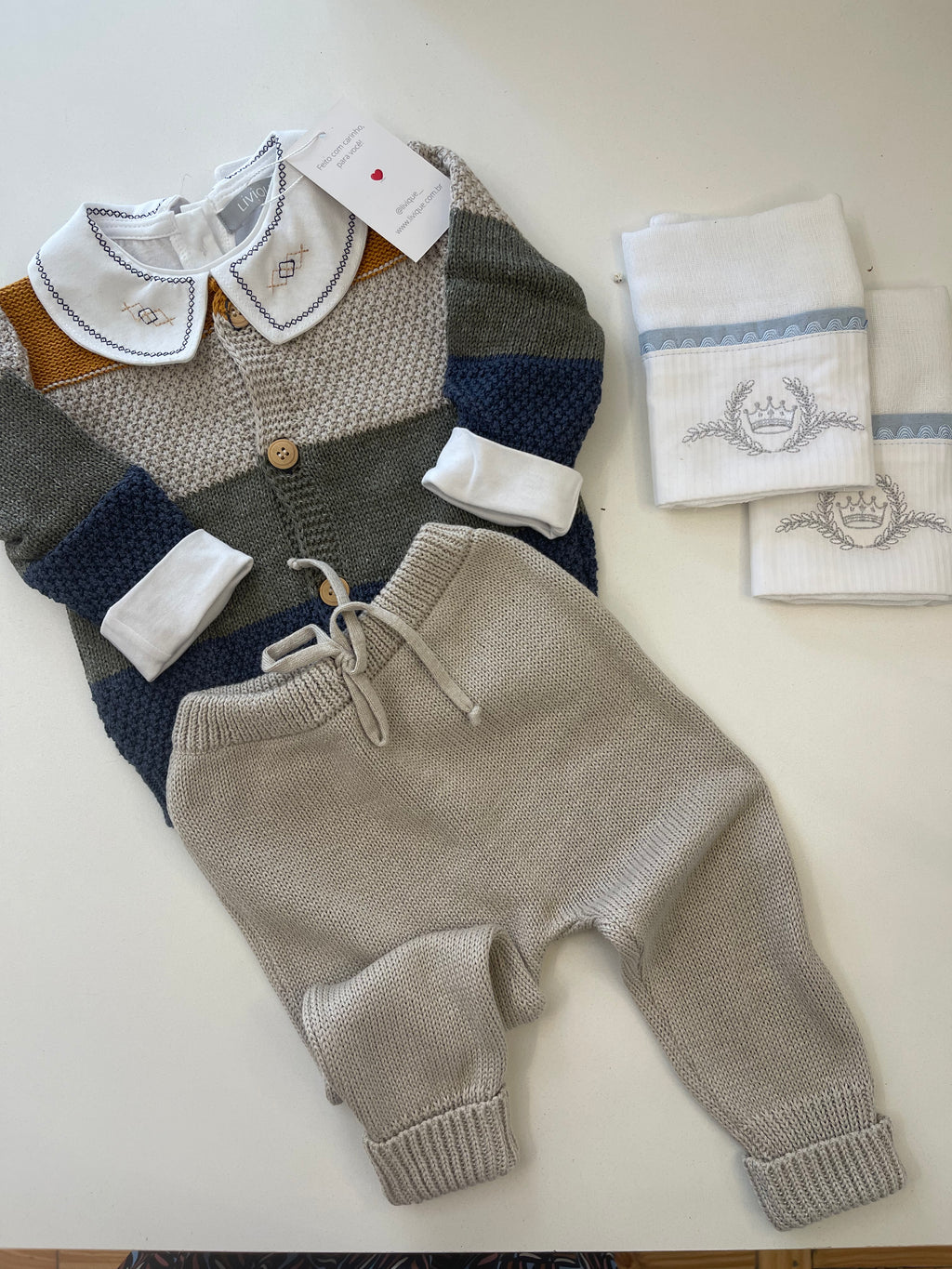 Conjunto de Tricot - Listrado Azul
